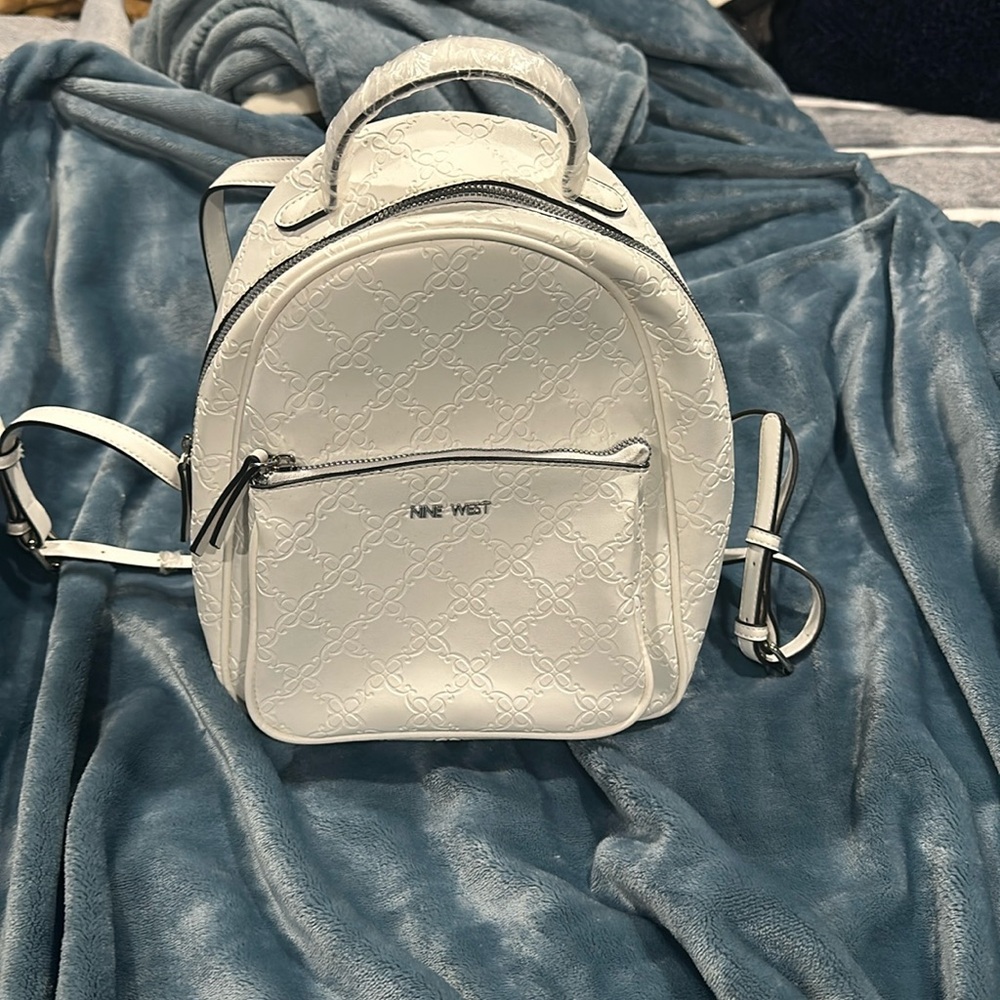 Nine West Patterned Pure White Small Backpack